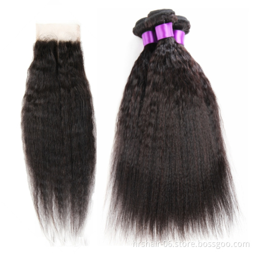 Brazilian Virgin Hair Kinky Straight 3 Bundles 100% Brazilian Kinky Straight Human Hair Extensions Brazilian Yaki Straight Hair